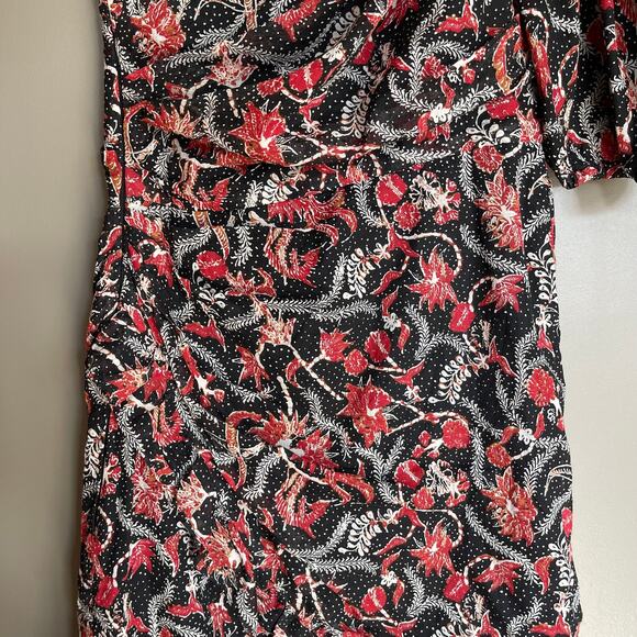 Isabel Marant Etoile Esther Dress Size XS One Shoulder‎ Printed Mini Ruffle Hem - Picture 8 of 16